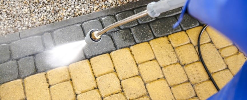 Our driveway and patio cleaning process