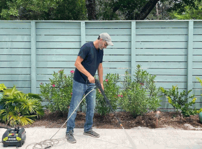 Power washing patio