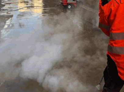 steam Cleaning the patio